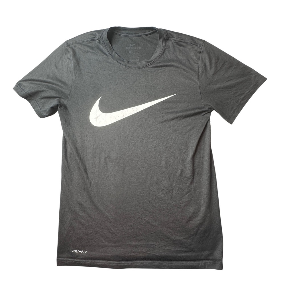 Nike T-Shirt Mens S Gray 812863-060 Dri-FIT Swoosh Logo Athletic Training Tee